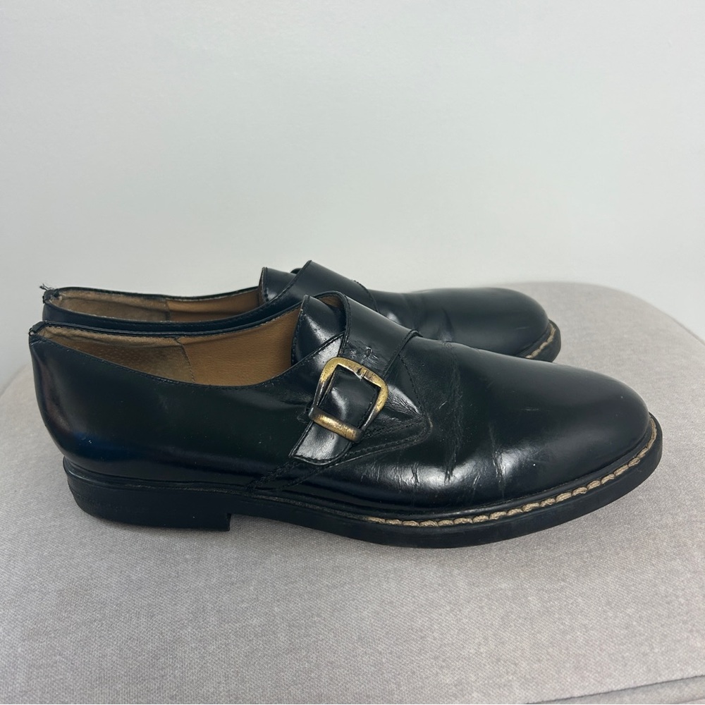 VINTAGE Patent Leather Monk Strap Docs Style Shoes Women's Size 7